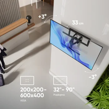 Robustní pevný nástěnný držák na TV SM-6 pro úhlopříčky 32 až 90 palců