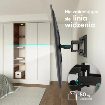 Robustní pevný nástěnný držák na televizi SM-6 pro úhlopříčky 32"–90"