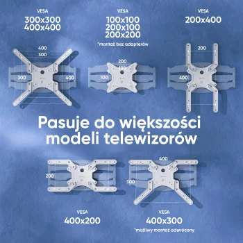 Bílý otočný nástěnný držák na TV M5-W pro úhlopříčky 37" až 70".