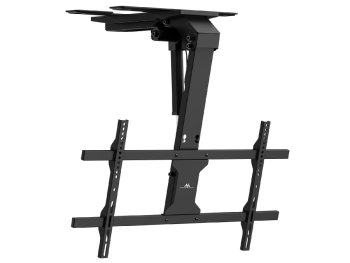 Stropní elektrický motorizovaný držák na TV 43"–86" s náklonem, model C-110T, na bílém pozadí